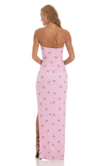 Strapless Maxi Dress in Pink