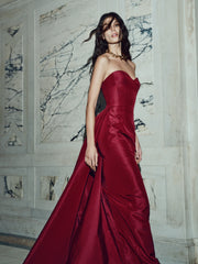 Strapless Column Gown With Train