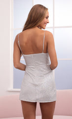 Mini Sequin Dress in Silver