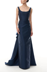 Ocean Mikado Draped Gown