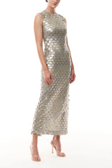 Metallic Disc Shift Dress