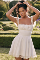 ivory a-line mini dress