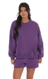 Fleece Jumper in Purple