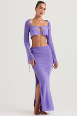 violet cutout maxi skirt