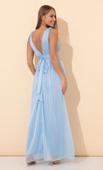 Chiffon Maxi Dress in Blue