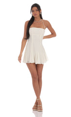 Halter Flare Dress in Ivory