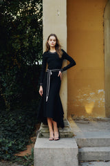 Long Sleeve Noir Knit Dress
