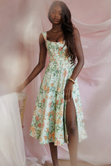 light jade print midi sundress