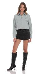 Corduroy Collar Jacket in Blue