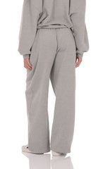 Darted Barrel Fleece Sweatpants in Grey