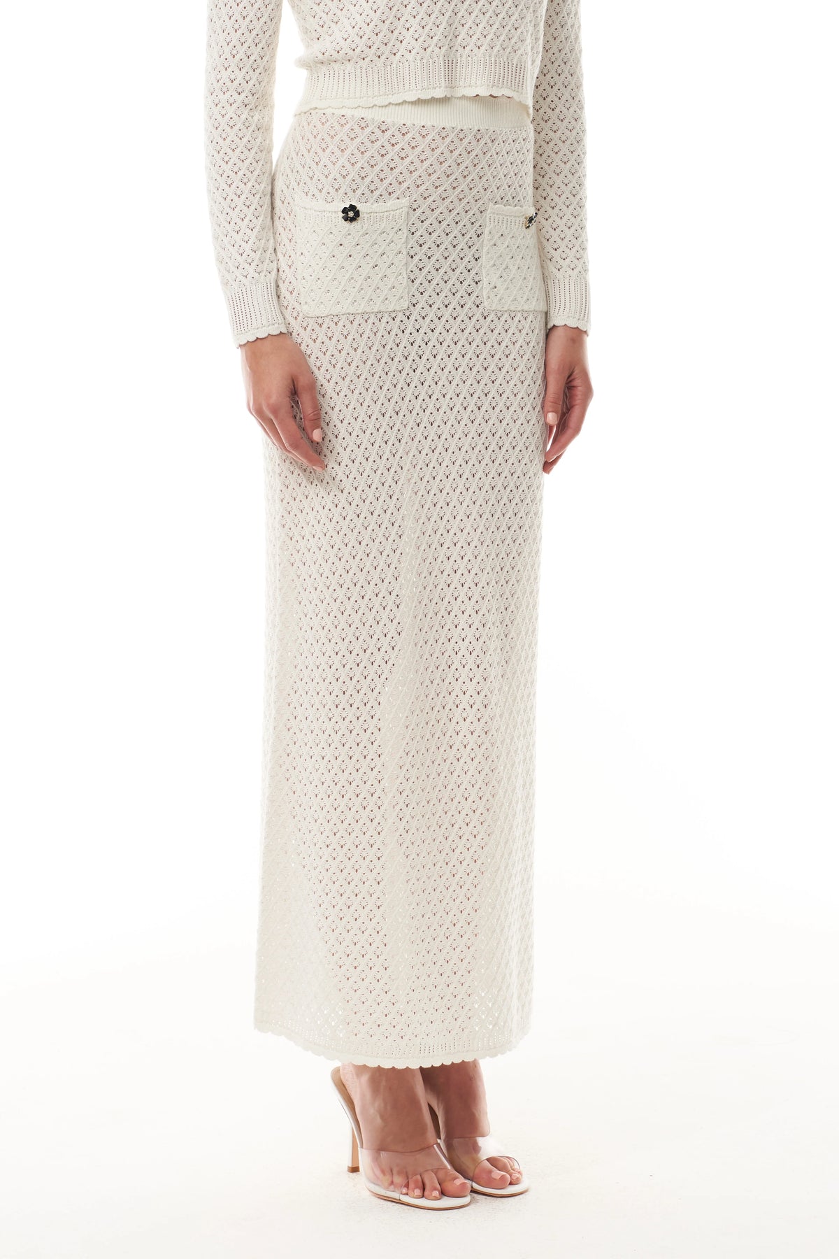 Lace Knit Midi Skirt