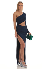 Rhinestone Maxi Dress in Navy