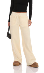 Straight Leg Sweatpants in Cream
