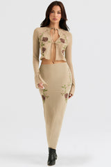 artichoke floral maxi skirt