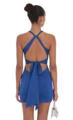 Twist Open Back Dress in Royal Blue