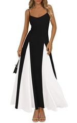 PRETTYGARDEN Spaghetti Strap Color Block Spring Dresses for Women 2025 Trendy Sleeveless Maxi Dress Flowy Prom Dresses