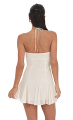 Halter Flare Dress in Ivory