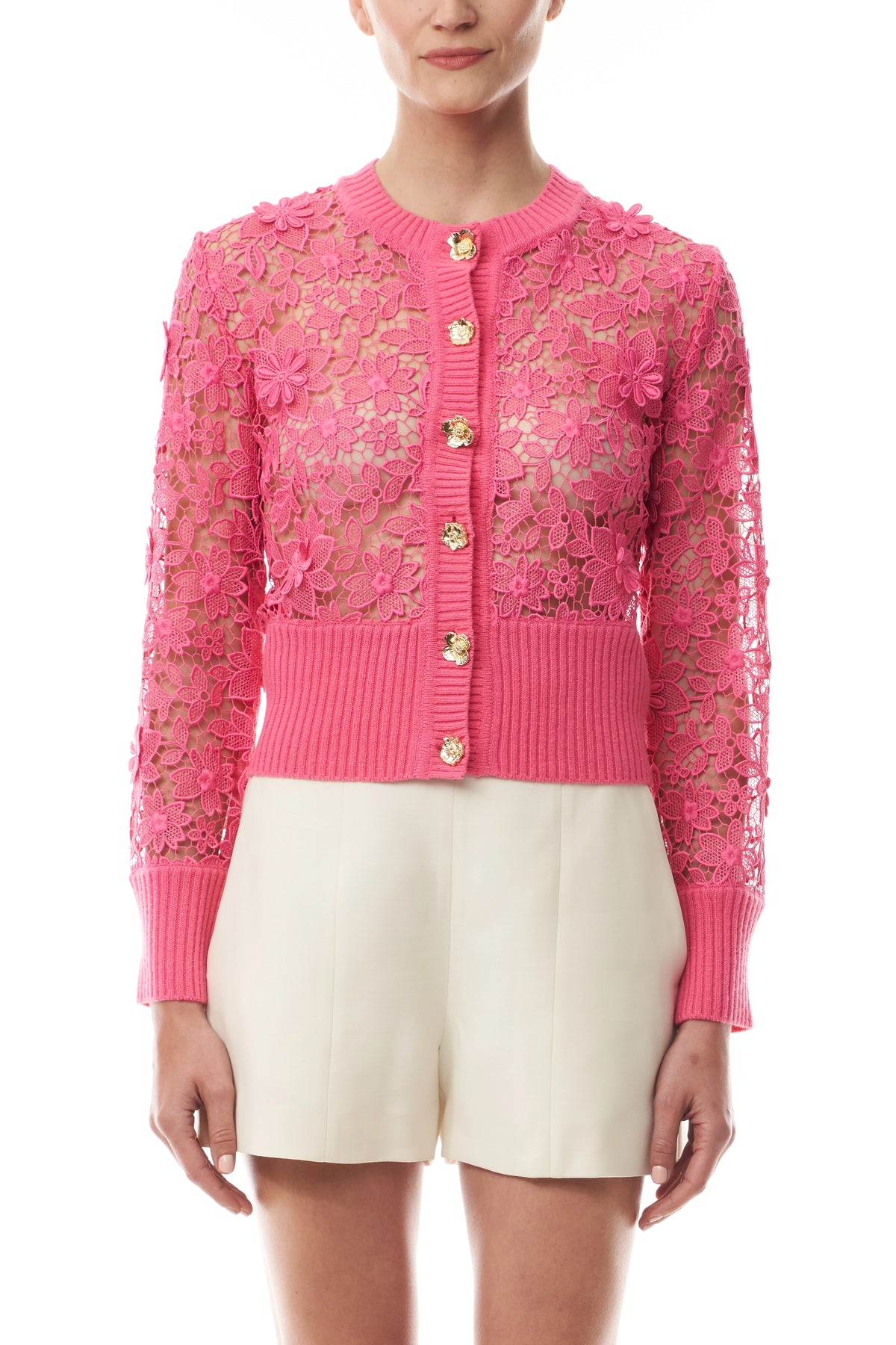 Lace Button Front Cardigan