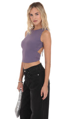 Open Back Twist Top in Mauve
