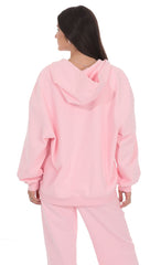 Oversize Zip-Up Hoodie in Pink