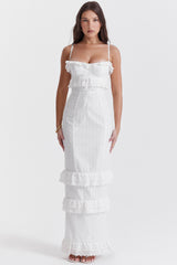 white broderie maxi dress