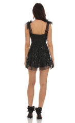 Sequin Mini Dress in Black