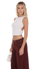 Open Back Twist Top in White