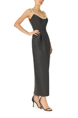 Pearl Embroidered Cocktail Dress