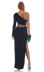 Rhinestone Maxi Dress in Navy
