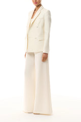 Silk White Palazzo Trouser
