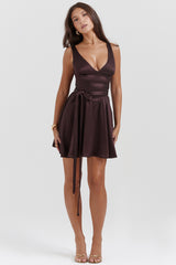 rich brown mini dress