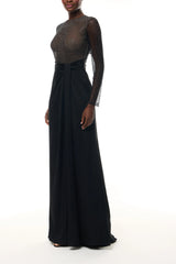 Noir Long Sleeve Hotfix Gown