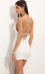 V-Neck Bodycon Dress In White