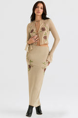 artichoke floral maxi skirt