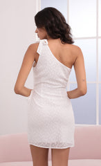 Shoulder Tie Dress in White