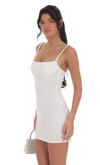 Pearl Outline Bodycon Dress in White