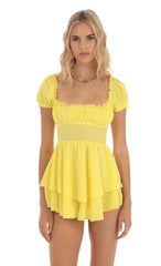 Crepe Romper in Yellow