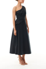 One Shoulder Noir Day Dress