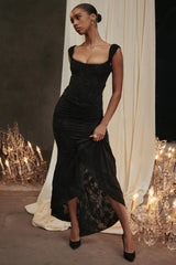 black floral maxi dress