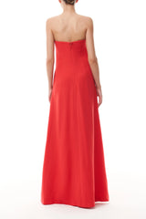 Vermillion Strapless A-Line Gown