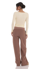 Straight Leg Sweatpants in Brown