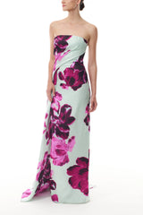 Electric Floral Column Gown