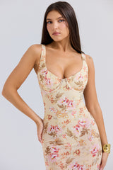 honeyflower print maxi dress