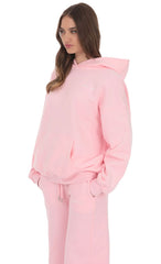 Fleece Lucy Hoodie in Pink