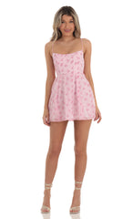 Floral A-line dress in Pink