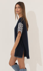 Shirt Dress in Navy Floral