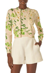 Rose Printed Knit Cardigan