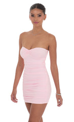 Shell Embellished Bodycon Dress in Pink