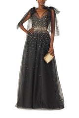 Gown with Bow Shoulder Ties