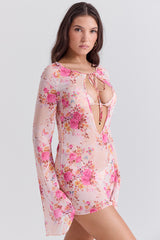 floral print beach cover up